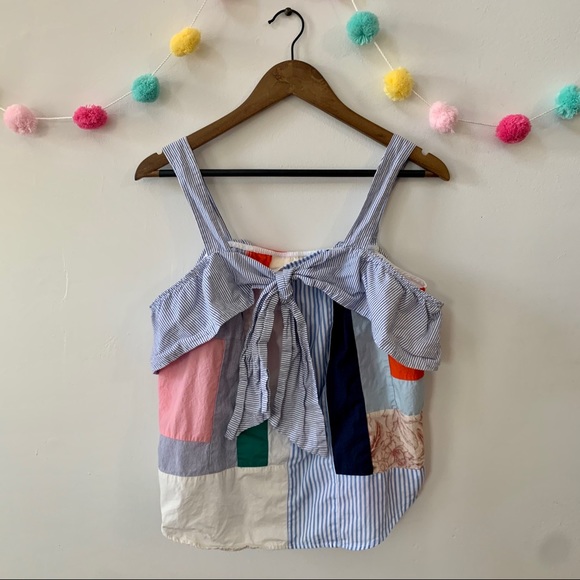 Maeve Medley Open Shoulder Patchwork Tank - Picture 2 of 7